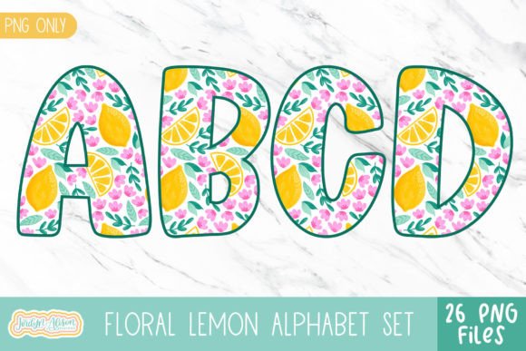 Download Floral Lemon Alphabet PNG Letters - Png letters Collection