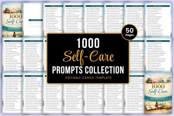 Download 1000 Self-Care Prompts Collection Canva - Elf Collection
