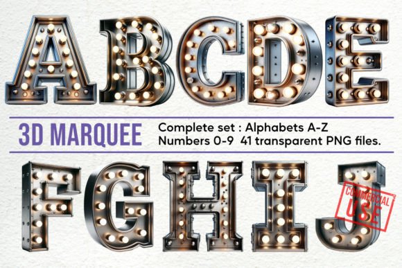 Download 3D Marquee Alphabet &amp; Number PNG Letters - Png letters Collection