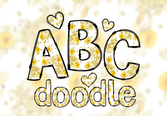 Download Floral Doodle Alphabet Font PNG Letters - Premium Resources