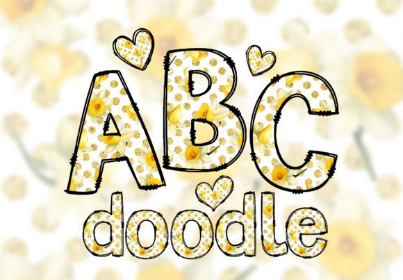 Download Doodle Alphabet Font Floral PNG Letters - Png letters Collection