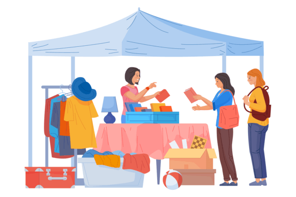 Download Flea Market Tent. Color Stuff Selling Il - Selling Collection