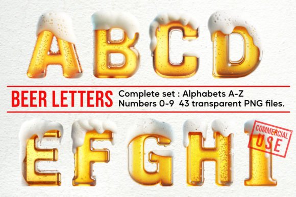 Download Beer Alphabet &amp; Number PNG Letters - Png letters Collection
