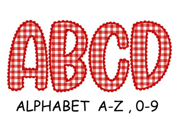 Download Red Gingham Alphabet PNG Letters - Png letters Collection
