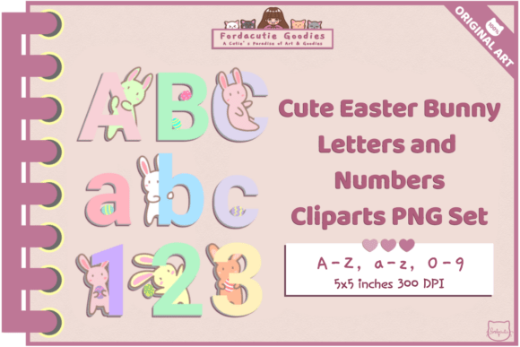 Download Cute Easter Bunny Font PNG Letters Set - Png letters Collection