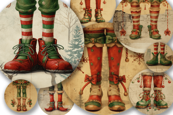 Download Elf Legs Circle Ephemera - Elf Collection